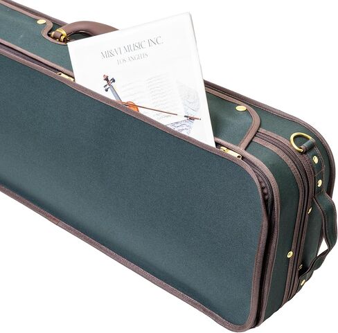 MI&VI AW-9001 Professional Hard Wood Oblong Viola Case (Full Size) | Luxury Silk Interior | High-Density | Hygrometer | Thermometer | Adjustable 15" to 16.5" Violas (Green) in Saudi Arabia