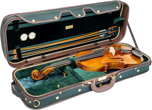 MI&VI AW-9001 Professional Hard Wood Oblong Viola Case (Full Size) | Luxury Silk Interior | High-Density | Hygrometer | Thermometer | Adjustable 15" to 16.5" Violas (Green) in Saudi Arabia
