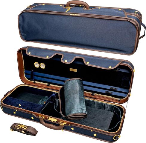 MI&VI AW-9001 Professional Hard Wood Oblong Viola Case (Full Size) | Luxury Silk Interior | High-Density | Hygrometer | Thermometer | Adjustable 15" to 16.5" Violas (Green) in Saudi Arabia