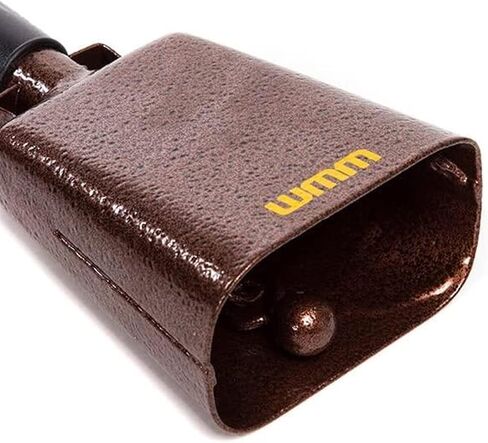 10 Inch Steel Cowbell with Handle Cheering Bell for Sports Events Large Solid School Bells & Chimes Percussion Musical Instruments Call Bell Alarm(Copper) in Saudi Arabia