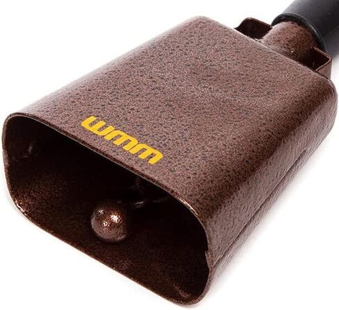 10 Inch Steel Cowbell with Handle Cheering Bell for Sports Events Large Solid School Bells & Chimes Percussion Musical Instruments Call Bell Alarm(Copper) in Saudi Arabia