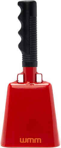 10 Inch Steel Cowbell with Handle Cheering Bell for Sports Events Large Solid School Bells & Chimes Percussion Musical Instruments Call Bell Alarm(Copper) in Saudi Arabia