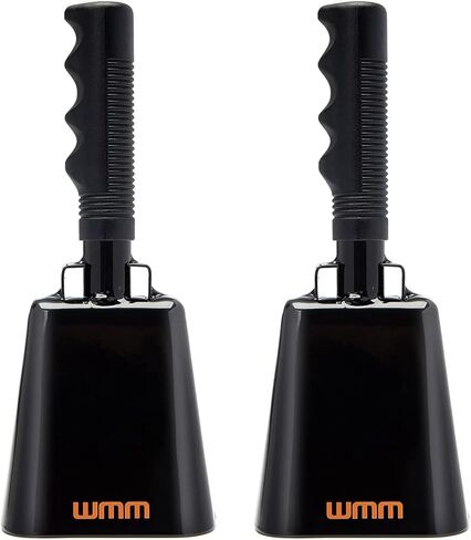 10 Inch Steel Cowbell with Handle Cheering Bell for Sports Events Large Solid School Bells & Chimes Percussion Musical Instruments Call Bell Alarm(Copper) in Saudi Arabia