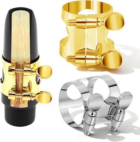 2 PCS Alto Saxophone Ligature Alto Sax Ligature Altos Saxophone Mouthpiece Ligatures with Adjustable Screws Saxophones Ligatures Fastener Instrument, Wind Musical Instruments Accessory in Kuwait