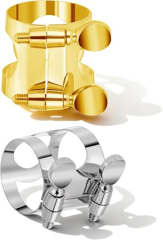 2 PCS Alto Saxophone Ligature Alto Sax Ligature Altos Saxophone Mouthpiece Ligatures with Adjustable Screws Saxophones Ligatures Fastener Instrument, Wind Musical Instruments Accessory in Kuwait