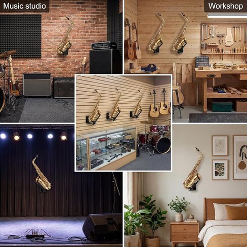 1 Pcs Saxophone Wall Mount Tenor Alto Saxophone Stand Holder Display Rack Metal Alto Sax Stand Wall Hanger for Music Studio Instrument Shop Home Accessories Sax Lover Gifts, Black in Saudi Arabia