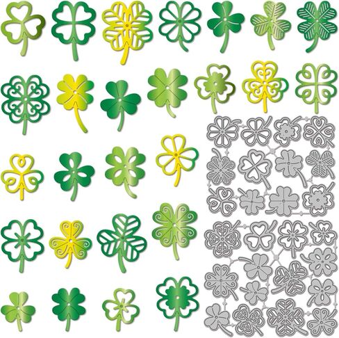 Globleland St. Patrick's Day Coffee Shake يموت من أجل DIY Scrapbooking Metal Shamrock Cut Dies Words Lucky Die Cuts for Cards Making Photo Photo Decor in Saudi Arabia