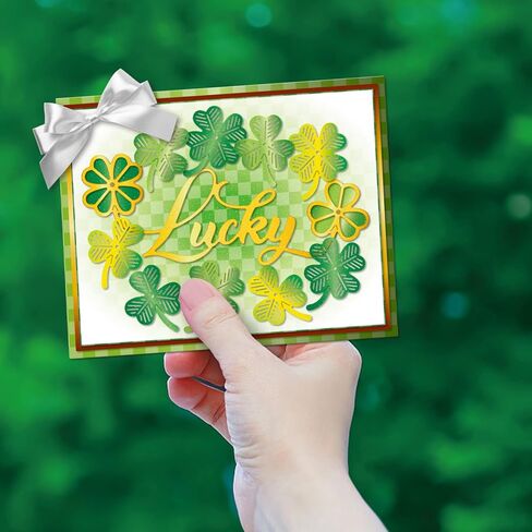 Globleland St. Patrick's Day Coffee Shake يموت من أجل DIY Scrapbooking Metal Shamrock Cut Dies Words Lucky Die Cuts for Cards Making Photo Photo Decor in Saudi Arabia
