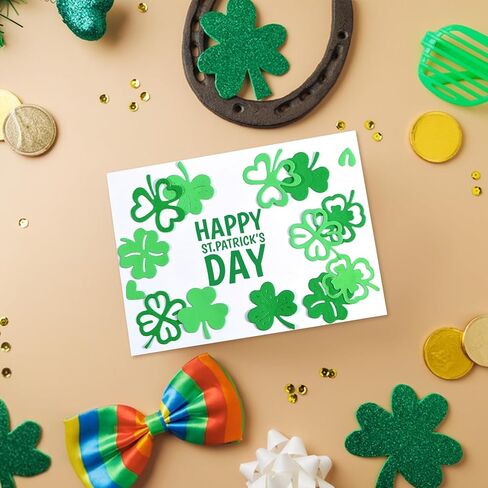 Globleland St. Patrick's Day Coffee Shake يموت من أجل DIY Scrapbooking Metal Shamrock Cut Dies Words Lucky Die Cuts for Cards Making Photo Photo Decor in Kuwait