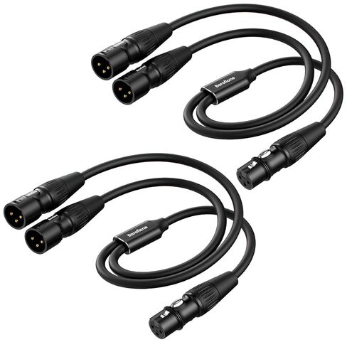 مقسم Baroflone ​​XLR، كابل XLR Y ذكر إلى 2 أنثى، مقسم ميكروفون بطول 1.6 قدم ذكر إلى أنثى مزدوجة لخلاط الميكروفون - عبوتين بطول 1.6 قدم in Kuwait