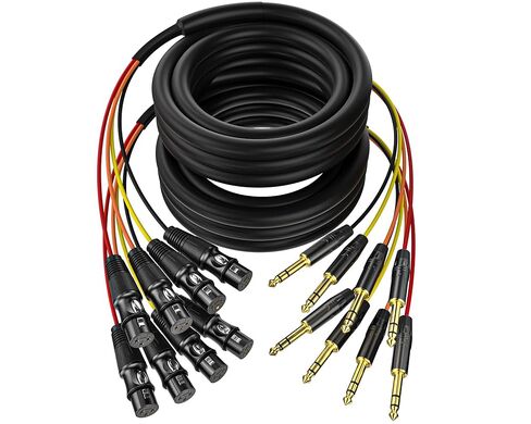 4 Channel 1/4" TRS to XLR Snake Cables 3ft 2 Pack - 6.35mm Jack Stereo Audio Balanced Line to XLR Female Cables in Saudi Arabia