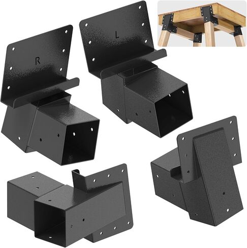 Deer Stand Brackets 4-Pack - SELEWARE Outdoor 4x4 Compound Angle Brackets, Elevator Bracket, Multi-Use Platform Bracket for Deer Stand, Hunting Blinds, Shooting Shack, Observation Decks, Tree Houses in Kuwait