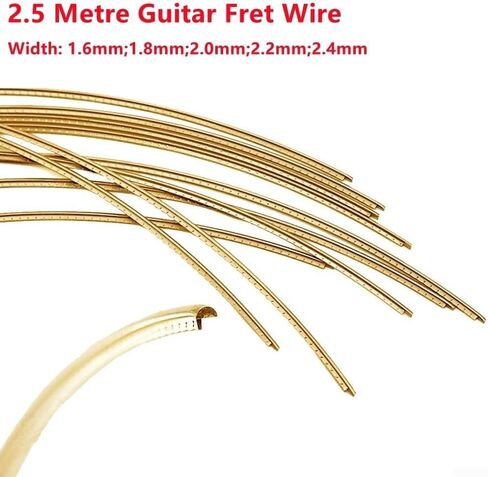 2.5 Meter (8 FT) Brass Guitar Fret Wire for Ukulele, Banjo, Mandolin, Acoustic and Electric Guitars, .6mm, .8mm, 2.0mm, 2.2mm, 2.4mm Gauge(2.2MM) in Saudi Arabia