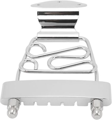 Drfeify Metal 6 String Guitar Trapeze Tailpiece, Height Adjustable Bridge, Easy Installation, for GuitarBass Players (Silver) in Saudi Arabia