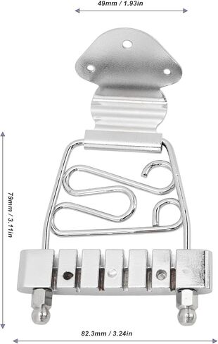 Drfeify Metal 6 String Guitar Trapeze Tailpiece, Height Adjustable Bridge, Easy Installation, for GuitarBass Players (Silver) in Saudi Arabia