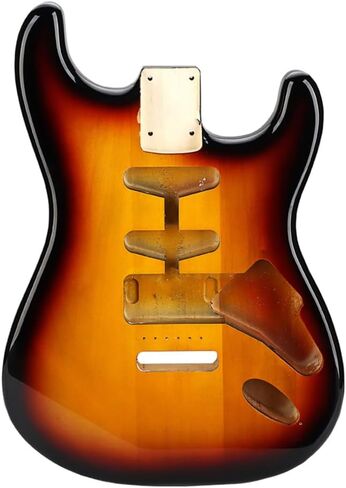LOCADENCE Electric Guitar Body, Unfinished Handcrafted Wooden Guitar Barrels Replacement Parts for Guitarists and Enthusiasts (Brown Gradient Black) in Saudi Arabia