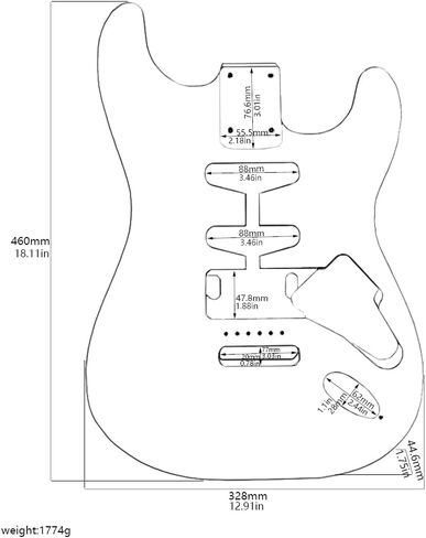 LOCADENCE Electric Guitar Body, Unfinished Handcrafted Wooden Guitar Barrels Replacement Parts for Guitarists and Enthusiasts (Brown Gradient Black) in Saudi Arabia
