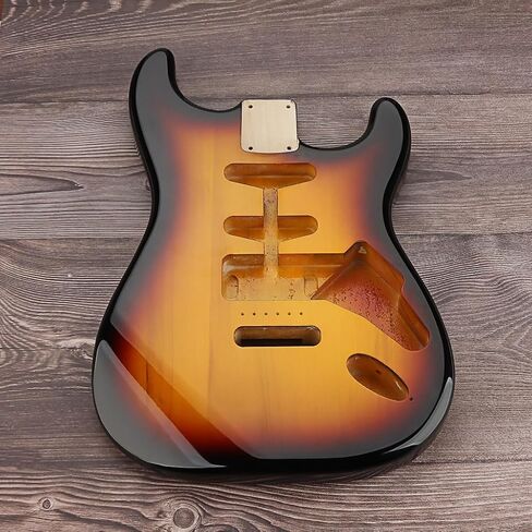 LOCADENCE Electric Guitar Body, Unfinished Handcrafted Wooden Guitar Barrels Replacement Parts for Guitarists and Enthusiasts (Brown Gradient Black) in Saudi Arabia