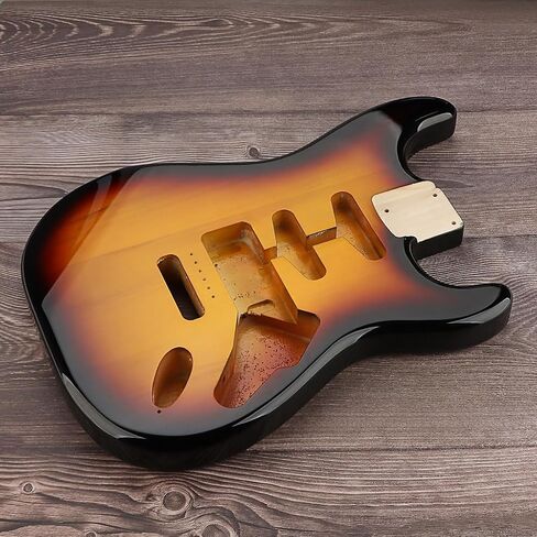 LOCADENCE Electric Guitar Body, Unfinished Handcrafted Wooden Guitar Barrels Replacement Parts for Guitarists and Enthusiasts (Brown Gradient Black) in Saudi Arabia