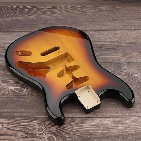 LOCADENCE Electric Guitar Body, Unfinished Handcrafted Wooden Guitar Barrels Replacement Parts for Guitarists and Enthusiasts (Brown Gradient Black) in Saudi Arabia
