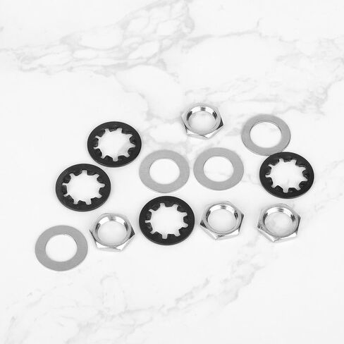 12pcs 3/8" Guitar Jack Nuts Bass Lock Washers Acoustic Alloy Amp Input Output Socket Pots Tightener Receptacle Washer Replacement for Electric Sockets Accessories Replacement Part Tool Kit Hardware in Saudi Arabia