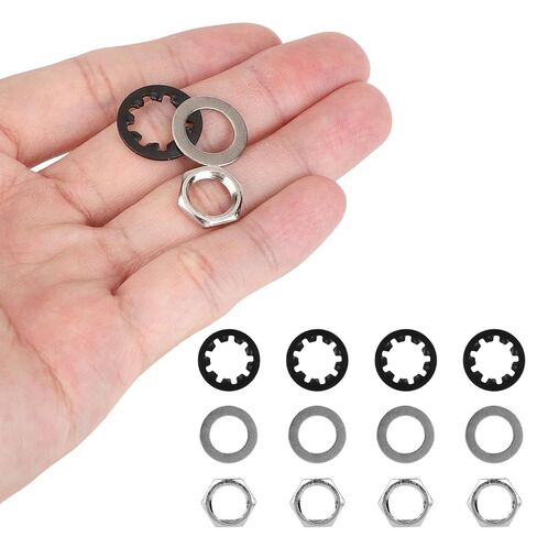 12pcs 3/8" Guitar Jack Nuts Bass Lock Washers Acoustic Alloy Amp Input Output Socket Pots Tightener Receptacle Washer Replacement for Electric Sockets Accessories Replacement Part Tool Kit Hardware in Saudi Arabia