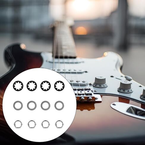 12pcs 3/8" Guitar Jack Nuts Bass Lock Washers Acoustic Alloy Amp Input Output Socket Pots Tightener Receptacle Washer Replacement for Electric Sockets Accessories Replacement Part Tool Kit Hardware in Saudi Arabia