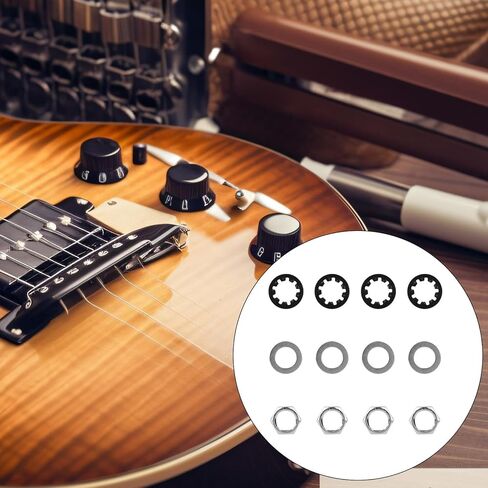 12pcs 3/8" Guitar Jack Nuts Bass Lock Washers Acoustic Alloy Amp Input Output Socket Pots Tightener Receptacle Washer Replacement for Electric Sockets Accessories Replacement Part Tool Kit Hardware in Saudi Arabia