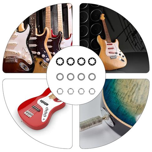 12pcs 3/8" Guitar Jack Nuts Bass Lock Washers Acoustic Alloy Amp Input Output Socket Pots Tightener Receptacle Washer Replacement for Electric Sockets Accessories Replacement Part Tool Kit Hardware in Saudi Arabia
