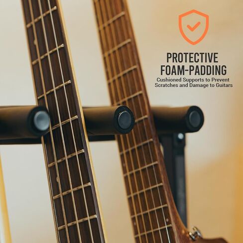 Wayfinder Collapsible Folding 3 Guitar Rack Stand for Acoustic, Electric, and Bass Guitars, Space-Saving & Convenient Storage Solution, (WF-GUITARRACK3) in Saudi Arabia