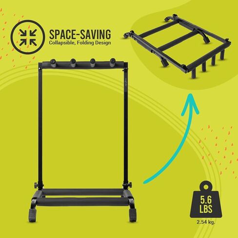 Wayfinder Collapsible Folding 3 Guitar Rack Stand for Acoustic, Electric, and Bass Guitars, Space-Saving & Convenient Storage Solution, (WF-GUITARRACK3) in Saudi Arabia