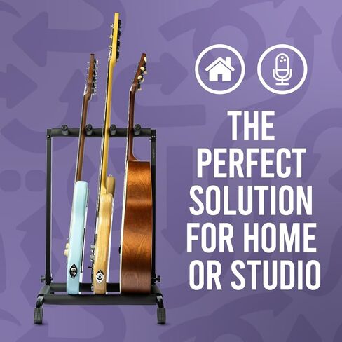 Wayfinder Collapsible Folding 3 Guitar Rack Stand for Acoustic, Electric, and Bass Guitars, Space-Saving & Convenient Storage Solution, (WF-GUITARRACK3) in Saudi Arabia