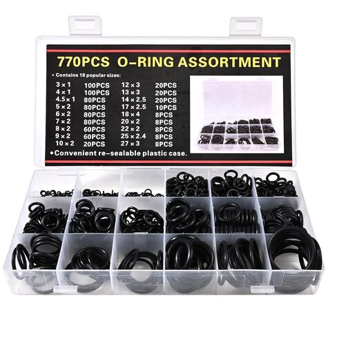 770pcs Rubber O Ring Kit - 18 Sizes Assorted Sealing NBR Gasket Washers Set for Automotive Car Repair, Plumbing, Air and Gas Connections O-Rings in Saudi Arabia