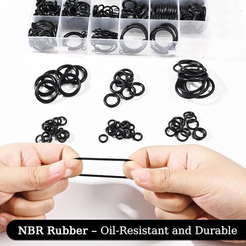 770pcs Rubber O Ring Kit - 18 Sizes Assorted Sealing NBR Gasket Washers Set for Automotive Car Repair, Plumbing, Air and Gas Connections O-Rings in Saudi Arabia