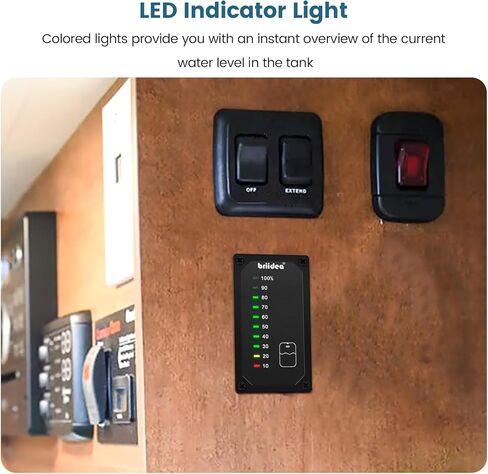 briidea RV Tank Sensor Monitor Panel, RV Water Tank Level Monitor with LED Indicator, Allow You to Replenish The Water Tank in Time, Powered by 7-32V DC, Ideal for RV Motorhome Caravan in Saudi Arabia