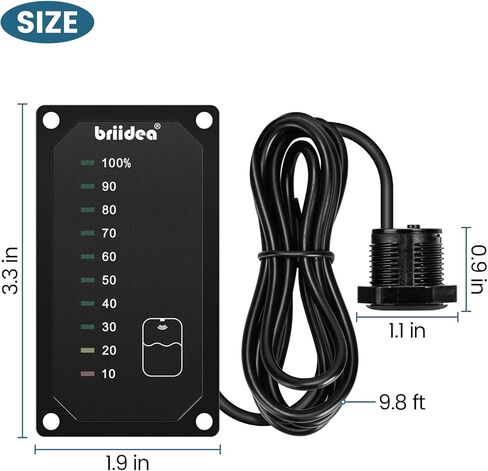 briidea RV Tank Sensor Monitor Panel, RV Water Tank Level Monitor with LED Indicator, Allow You to Replenish The Water Tank in Time, Powered by 7-32V DC, Ideal for RV Motorhome Caravan in Saudi Arabia