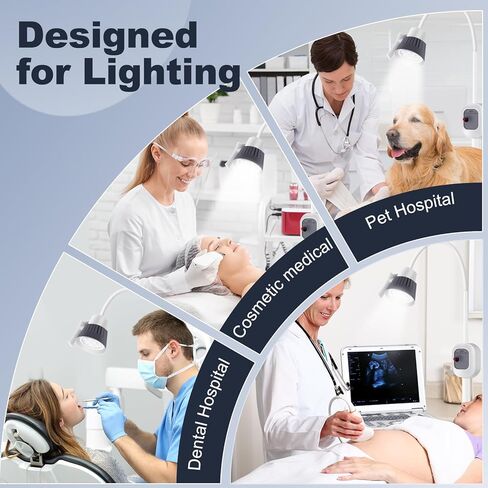 GSOIGSDKF 12W Surgical Examination Lamp w/Universal Wheels 360° Rotation Floor Stand Type Lamp Floor Stand Type LED Gooseneck Exam for Gynaecology, Outpatient, Stomatology, Ent in Saudi Arabia