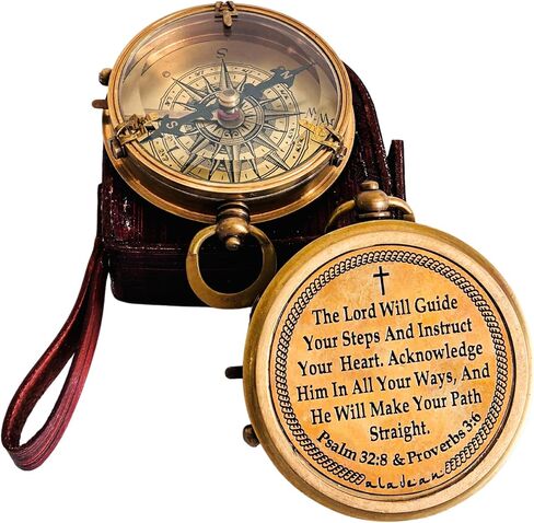 ALADEAN Religious Christian Gift Compass - The Lord Will Guide | Uplifting Baptism Gift - Communion 2025 Graduation 2026 Confirmation Gifts in Saudi Arabia