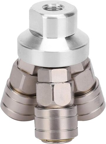 3 Way Female Quick Connector, Pneumatic Component G1/4 C Type SMV, Chrome Plated Alloy Steel Fitting with NBR Sealing Ring, One - Handed Operation for Pneumatic Tools and Pipes in Kuwait