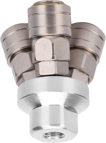 3 Way Female Quick Connector, Pneumatic Component G1/4 C Type SMV, Chrome Plated Alloy Steel Fitting with NBR Sealing Ring, One - Handed Operation for Pneumatic Tools and Pipes in Kuwait