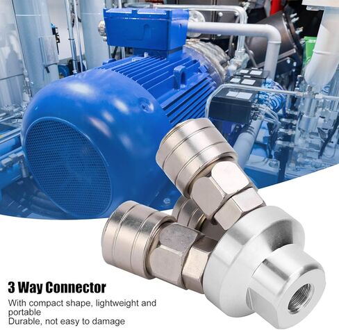 3 Way Female Quick Connector, Pneumatic Component G1/4 C Type SMV, Chrome Plated Alloy Steel Fitting with NBR Sealing Ring, One - Handed Operation for Pneumatic Tools and Pipes in Kuwait