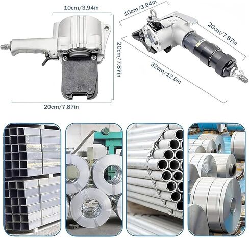 Zocxielr Pneumatic Steel Strapping Tools Metal Banding Machine Heavy Duty Tensioner and Cutters Sealer for 0.75-1.26 inch Width Metal Belt (19mm) in Saudi Arabia