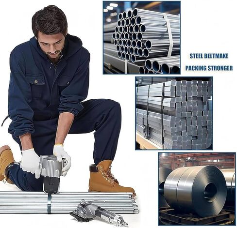 Zocxielr Pneumatic Steel Strapping Tools Metal Banding Machine Heavy Duty Tensioner and Cutters Sealer for 0.75-1.26 inch Width Metal Belt (19mm) in Saudi Arabia