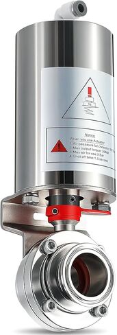 Lounsweer 1 Pcs 1.5 Inch Tri Clamp Sanitary Butterfly Valve Ss304 Pneumatic Actuator Valve with Single Acting in Saudi Arabia