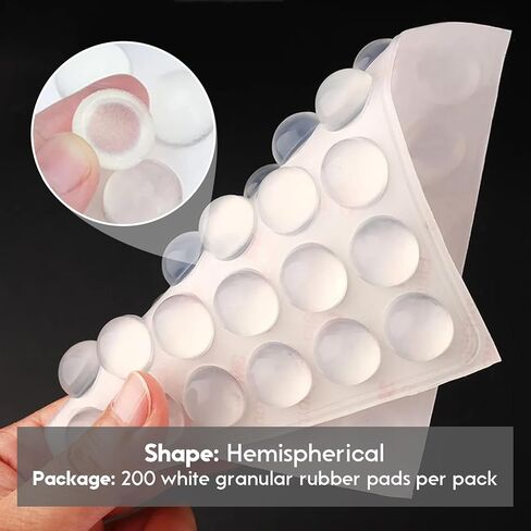 200 Pcs Clear Self Adhesive Bumper Pads, Half Dome Sound Dampening Dots 10mm x 3mm for Cabinet Doors, Drawer Stops, Furniture Spacing and Surface Contact in Saudi Arabia