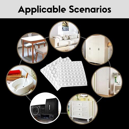 200 Pcs Clear Self Adhesive Bumper Pads, Half Dome Sound Dampening Dots 10mm x 3mm for Cabinet Doors, Drawer Stops, Furniture Spacing and Surface Contact in Saudi Arabia