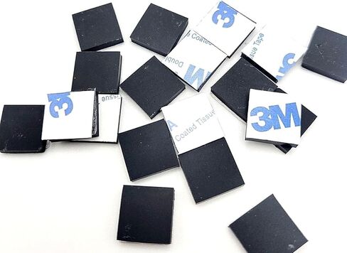 عصا مطاطية من السيليكون مربعة 1/2 بوصة على مصدات القدم 1/8 بوصة وسادات سميكة لاصقة مدعومة للأثاث الإلكتروني ووحدات التحكم مقاومة للماء (24 حزمة) in Kuwait