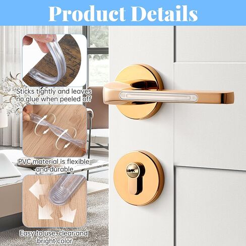 عبوة من 6 مصدات حائط، واقيات حائط مطاطية شفافة من خزانة الأثاث، وسادة ذاتية اللصق مضادة للتصادمات لأبواب الدش، والأدراج، وأبواب السيارات، وثلاجة أغطية المراحيض - طويلة in Kuwait