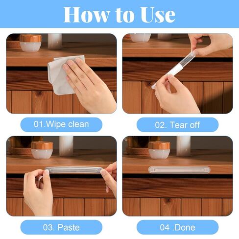 عبوة من 6 مصدات حائط، واقيات حائط مطاطية شفافة من خزانة الأثاث، وسادة ذاتية اللصق مضادة للتصادمات لأبواب الدش، والأدراج، وأبواب السيارات، وثلاجة أغطية المراحيض - طويلة in Kuwait