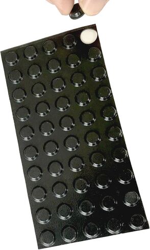 وسادات مطاطية مضادة للانزلاق، ممتصة للصدمات، حماية من الانبعاجات - وسادات ذاتية اللصق مستديرة سوداء مقاس 0.5 بوصة × 0.14 بوصة، 50 قطعة لكل ورقة، ورقة واحدة، للمنزل، أو الهوايات، أو الحرف اليدوية أو الاستخدام التجاري (ورقة واحدة) in Kuwait